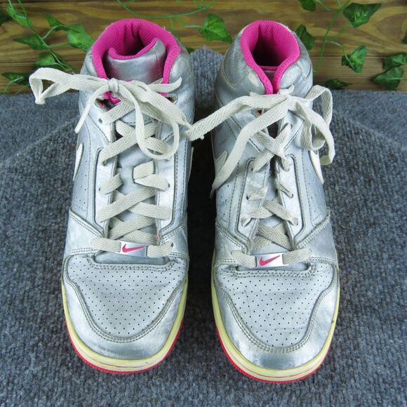 Nike Women's Prestige IV High Metallic Sneaker Silver Synthetic Size 7.5M Used - Picture 2 of 8